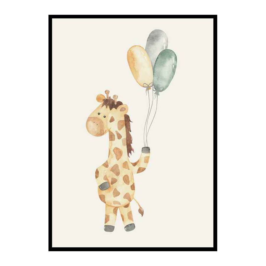 Poster Gallerix Giraffe Balloons