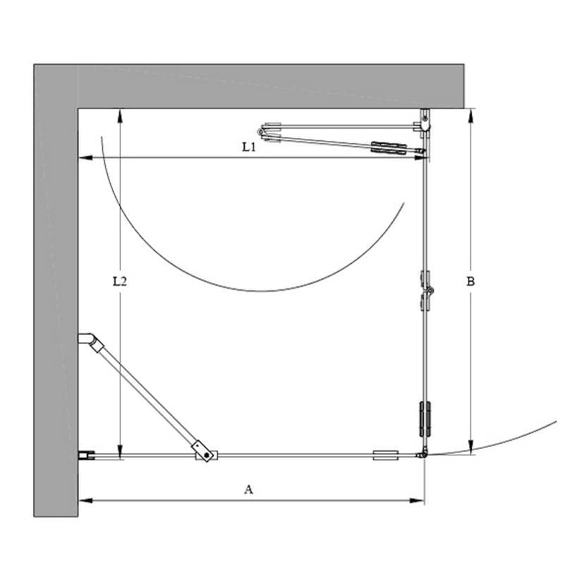 Duschhörn Hietakari Forma 369 Fast Vägg och Vikbar Dörr