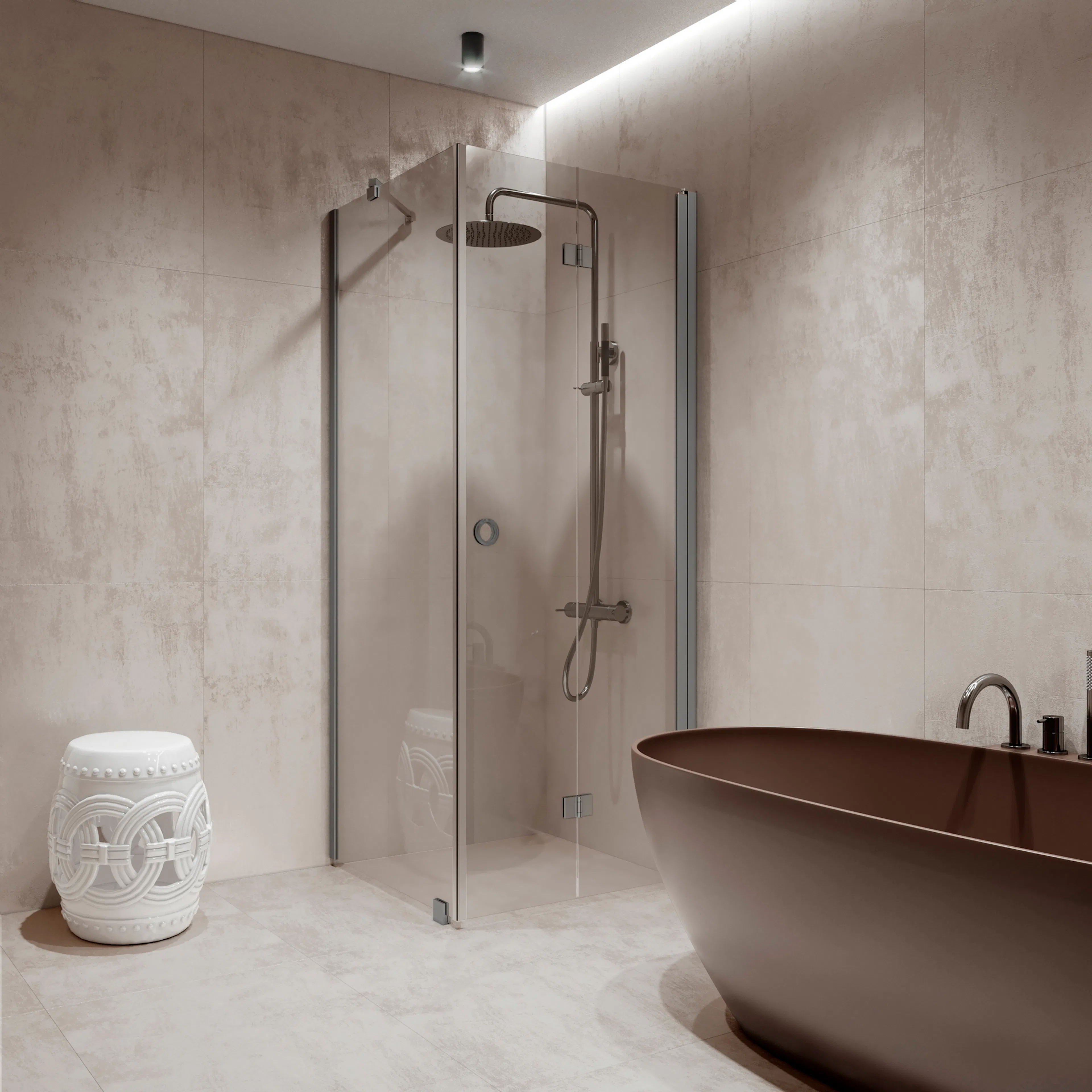 Duschhörn Hietakari Forma 369 Fast Vägg och Vikbar Dörr