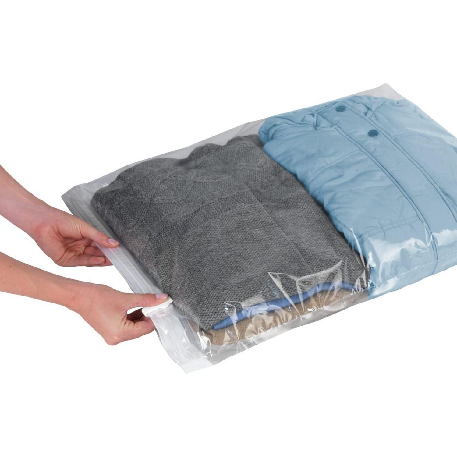 Kompresspåse WENKO Vakuum Platsbesparande Klädförvaring Roll M 50x70 cm