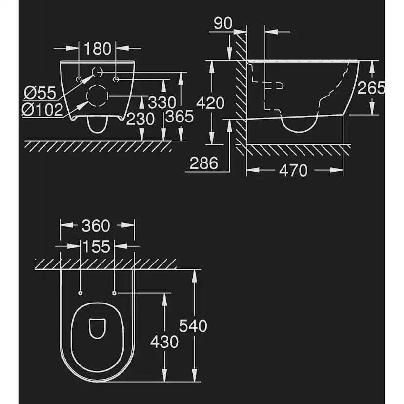Vägghängd Toalettstol Grohe Essence