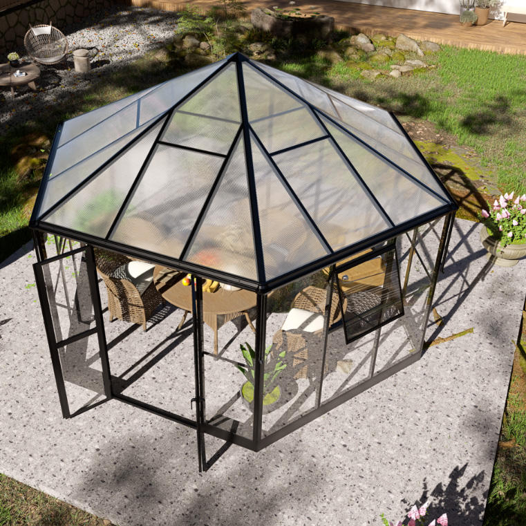 Växthus Lyfco Gazebo 12,7 m² Premium 4 mm Säkerhetsglas