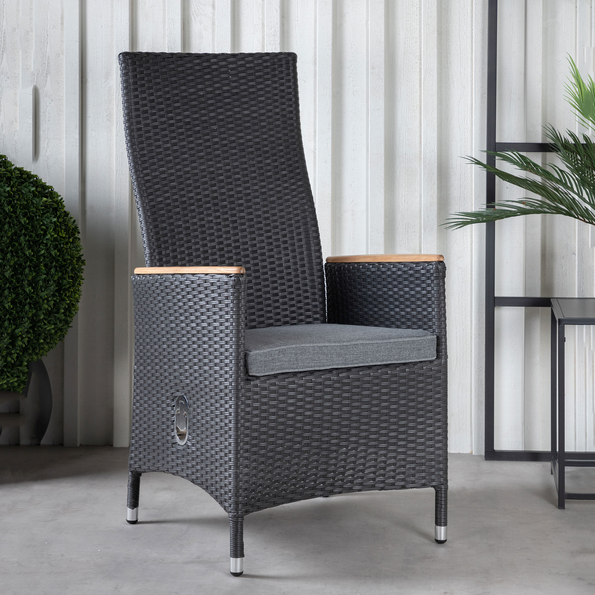 Positionsfåtölj Venture Home Padova Svart/Teak