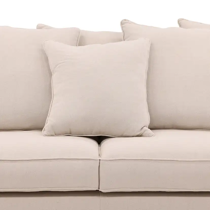 Soffa Vind Segelskären Beige 3-Sits med Tallben & Linnekuddar
