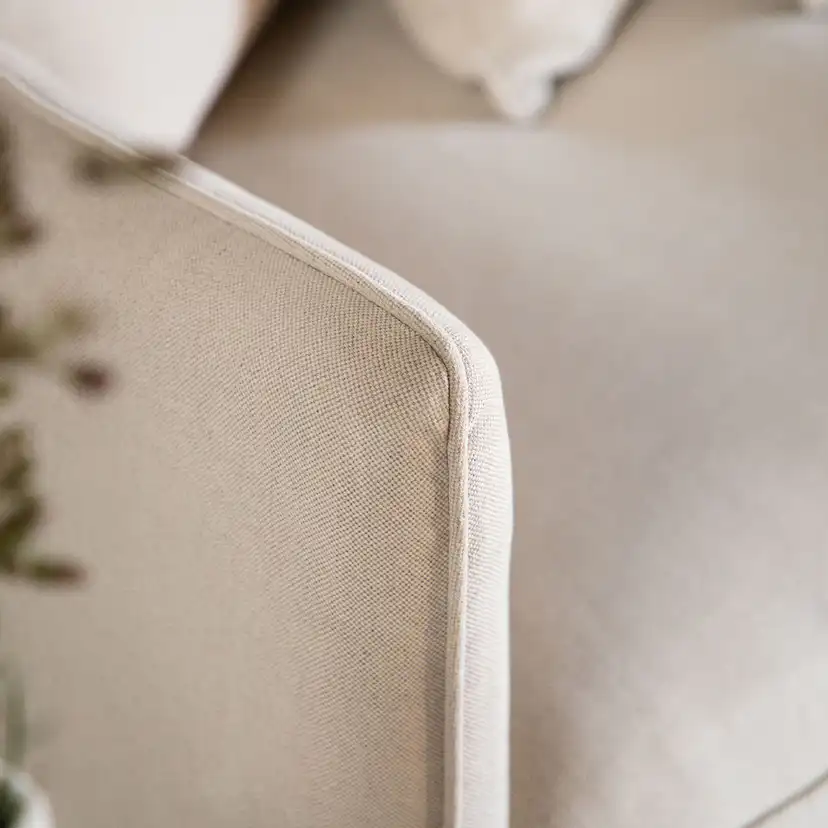 Soffa Vind Segelskären Beige 3-Sits med Tallben & Linnekuddar