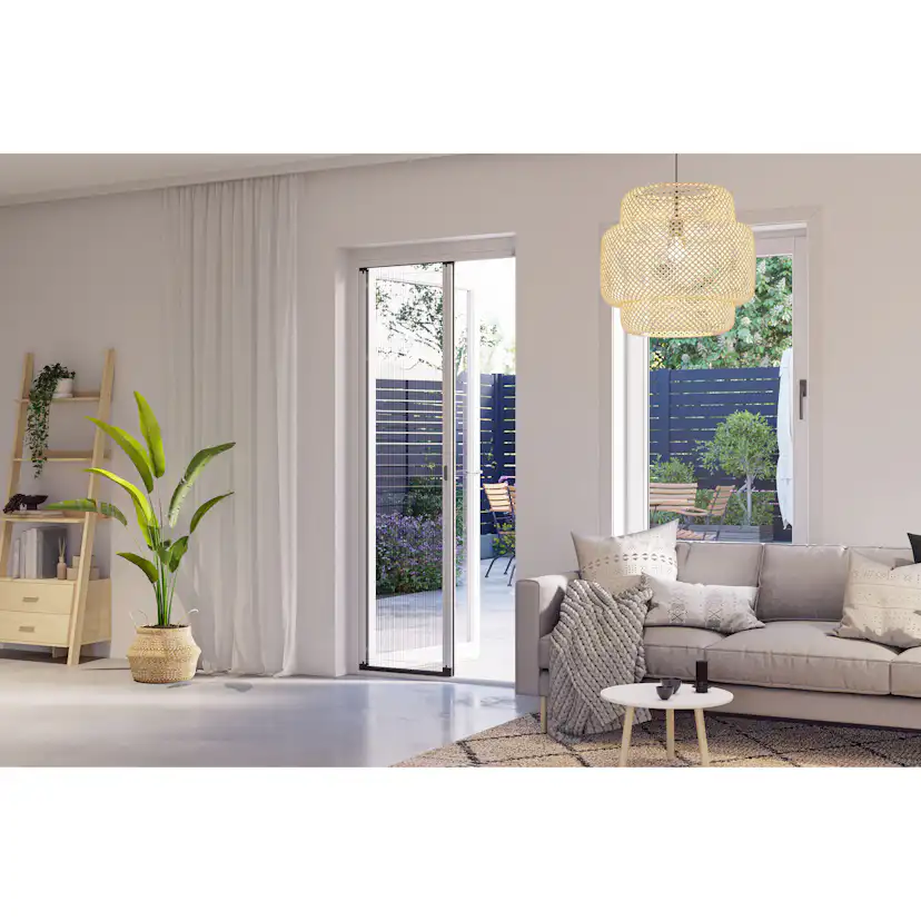 Insektsnät Lundbergs Plisserat Skjutdörr 960X2030-2060 mm Vit