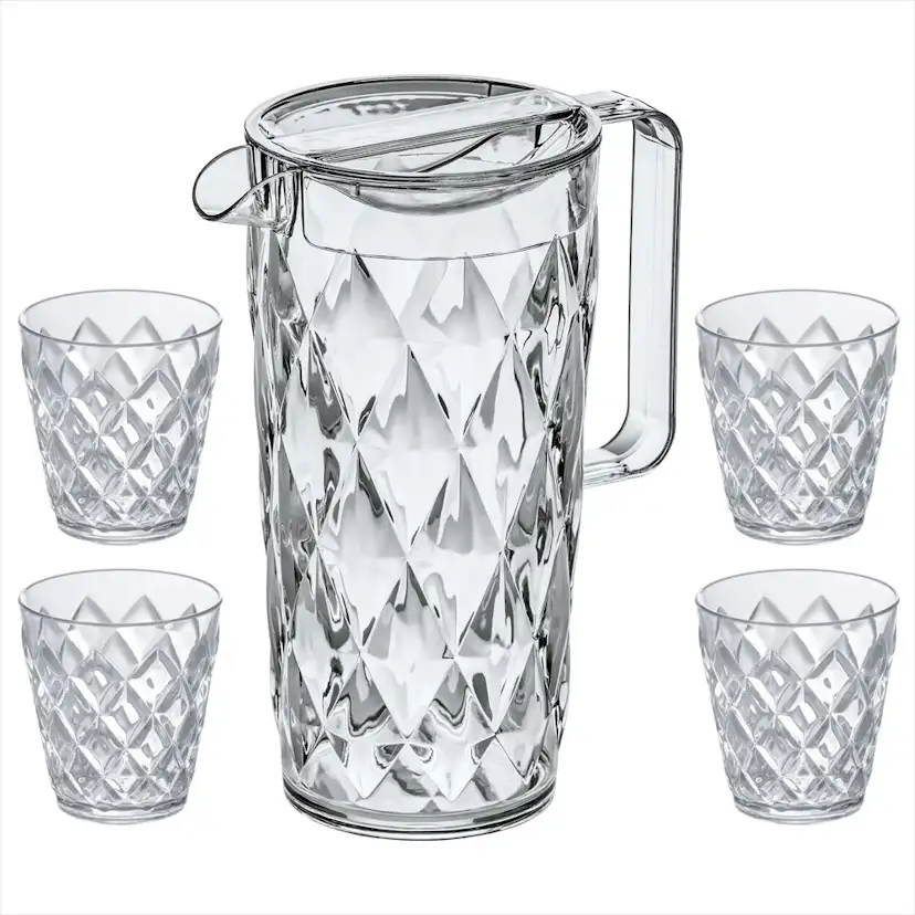 Karaff Inkl 4 Glas Koziol Crystal Set