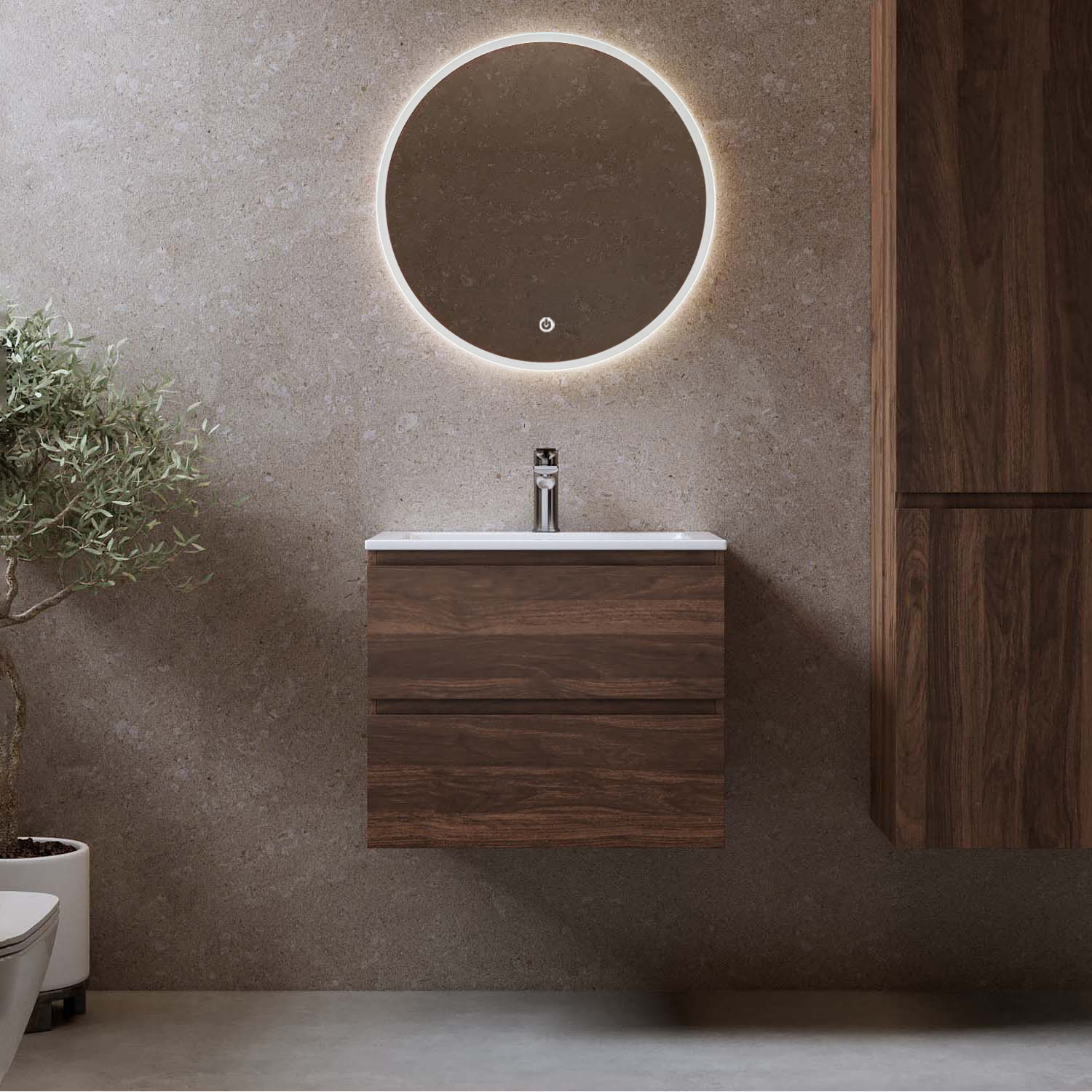 Tvättställsskåp Bathlife Eufori med Tvättställ och Spegel Skina