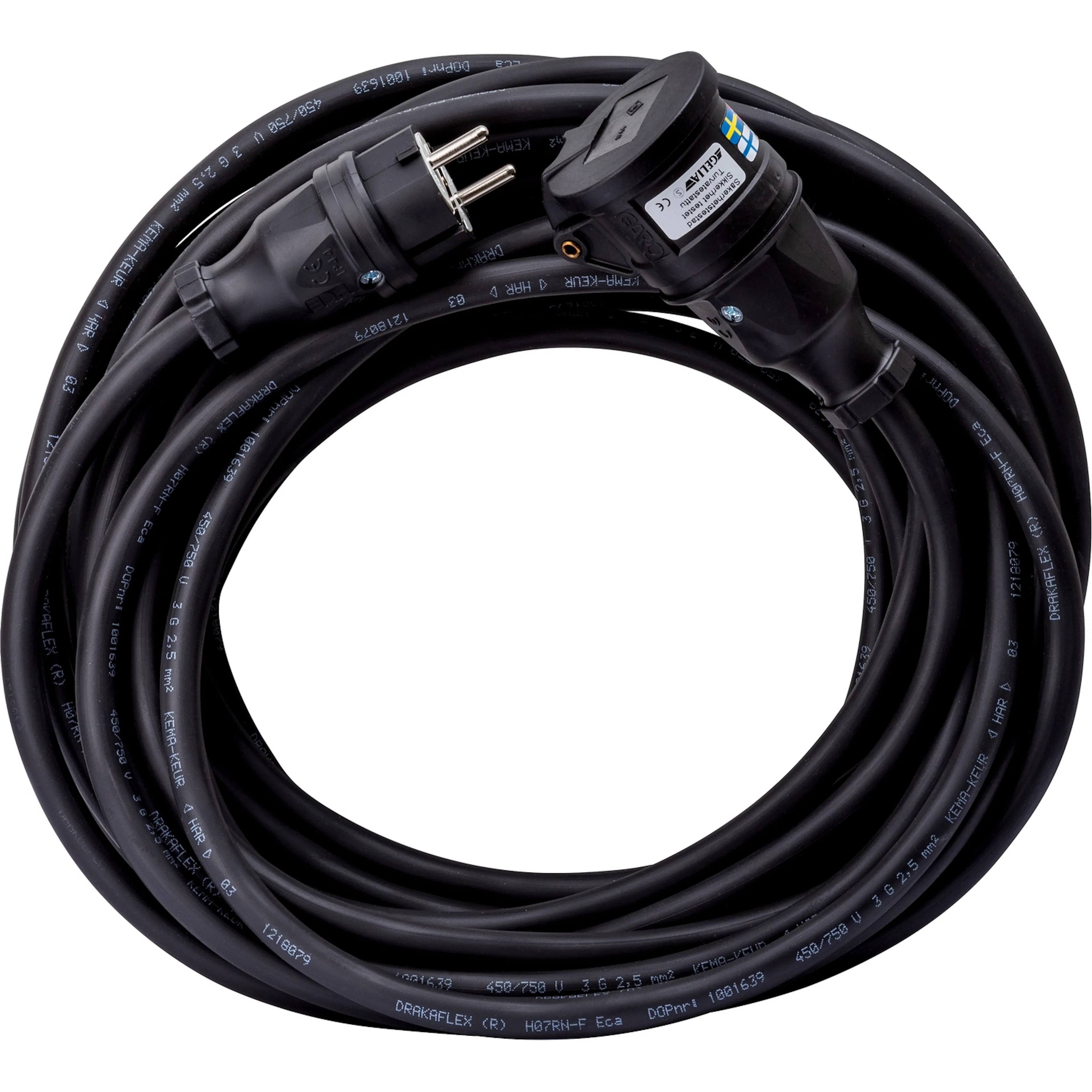 Skarvsladd Gelia Jordad med Självstängande Lock 230V Svart