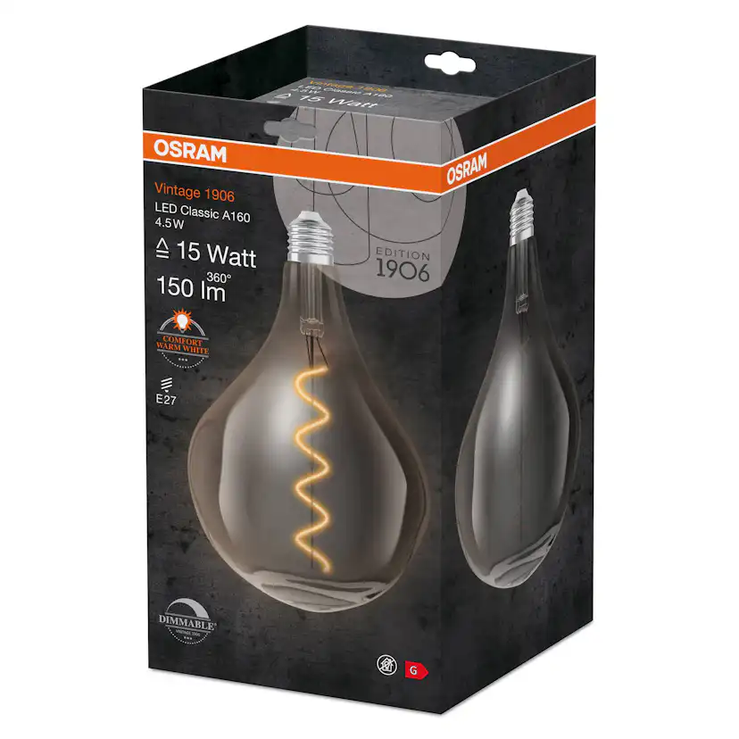 LED-Lampa Osram Deco ET165 E27 Vintage 1906 Dimbar