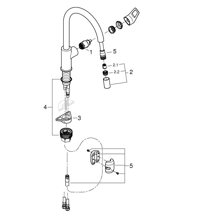 Köksblandare Grohe Start Loop med Utdragbar Pip