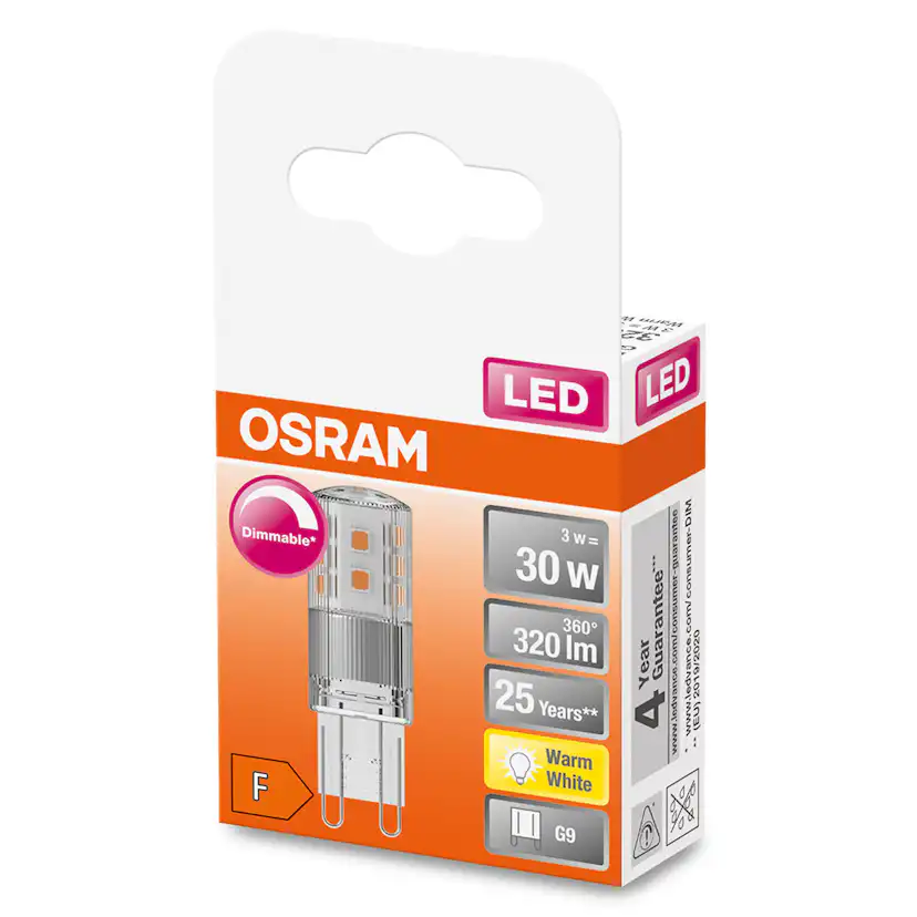 LED-Lampa Osram Pin (30) G9 Dim Klar 827