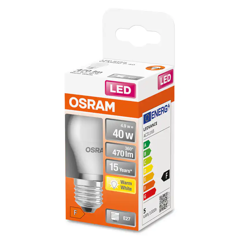 LED-Lampa Osram Klot (40) E27 Matt 827 Cl P St