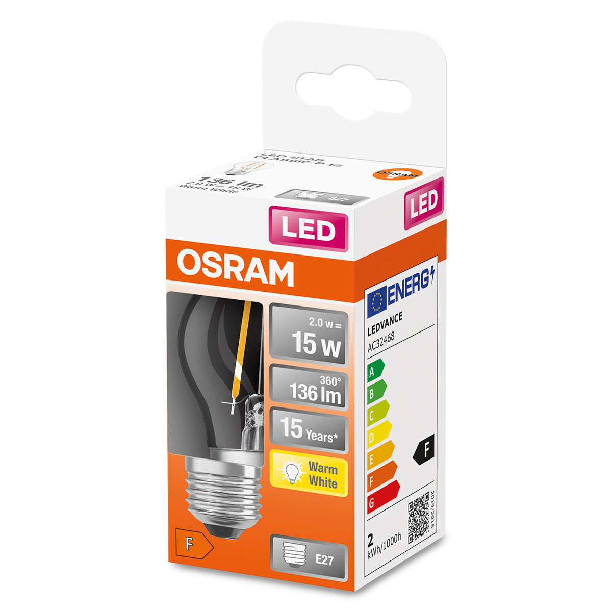 LED-Lampa Osram Klot (15) E27  827 Cl P