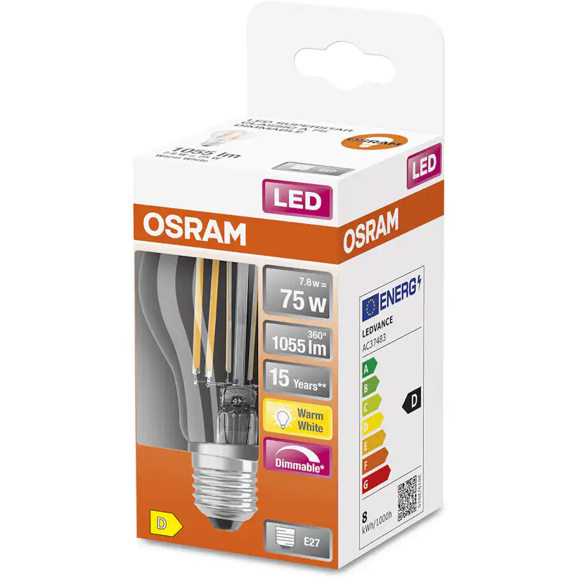 LED-Lampa Norm (75) E27 Dim 827 Cl A Osram