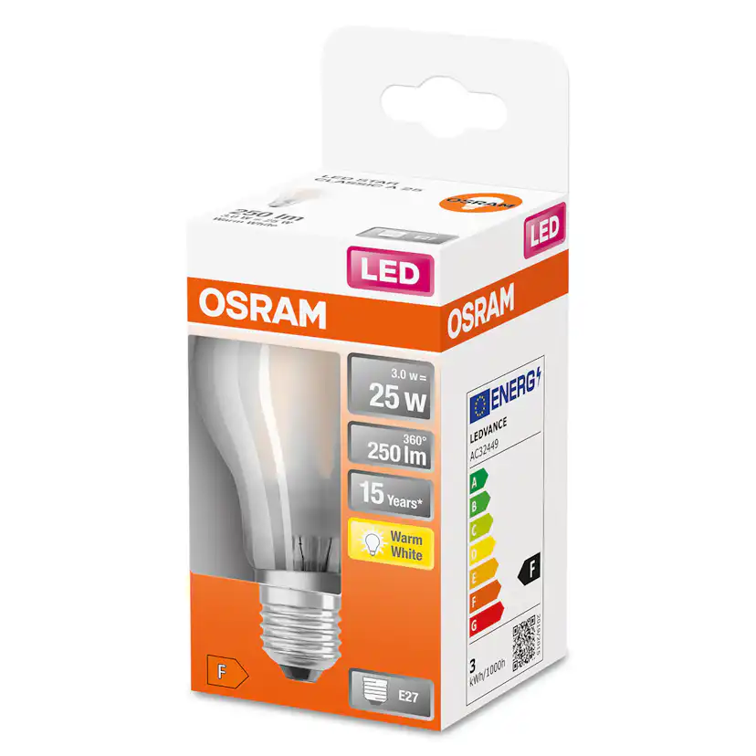 LED-Lampa Osram Normal (25) E27 827 Cl A