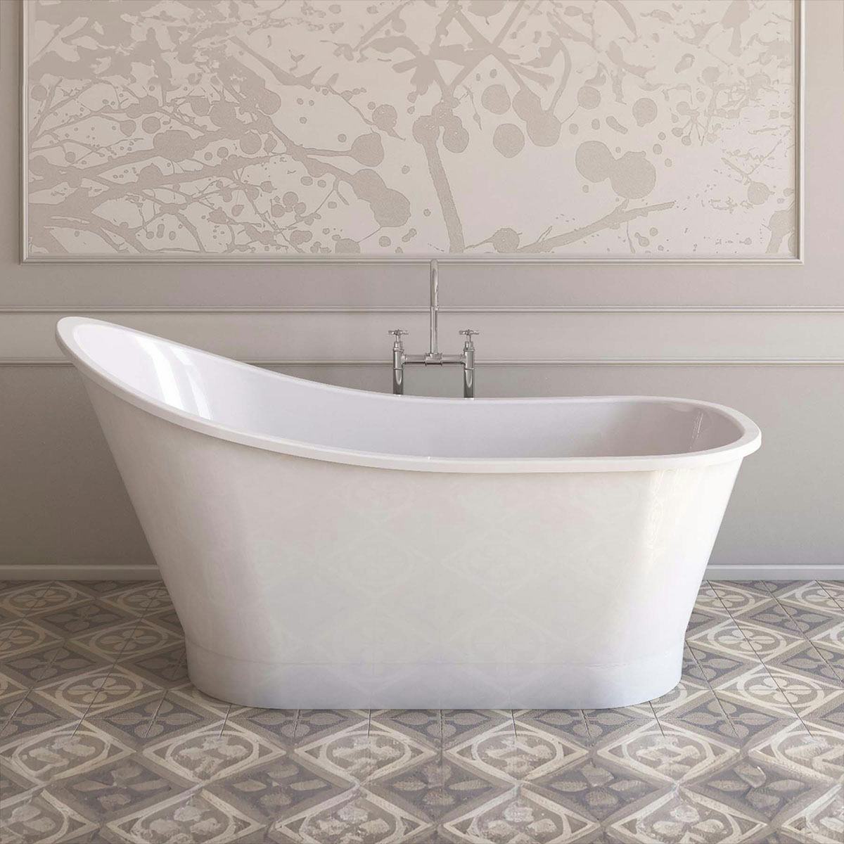 Badkar Bathlife Dvala Gjutmarmor 1600 Vit