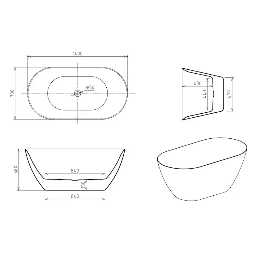 Badkar Bathlife Stillsam