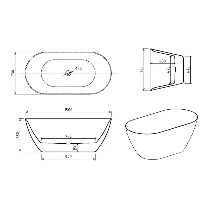 Badkar Bathlife Stillsam