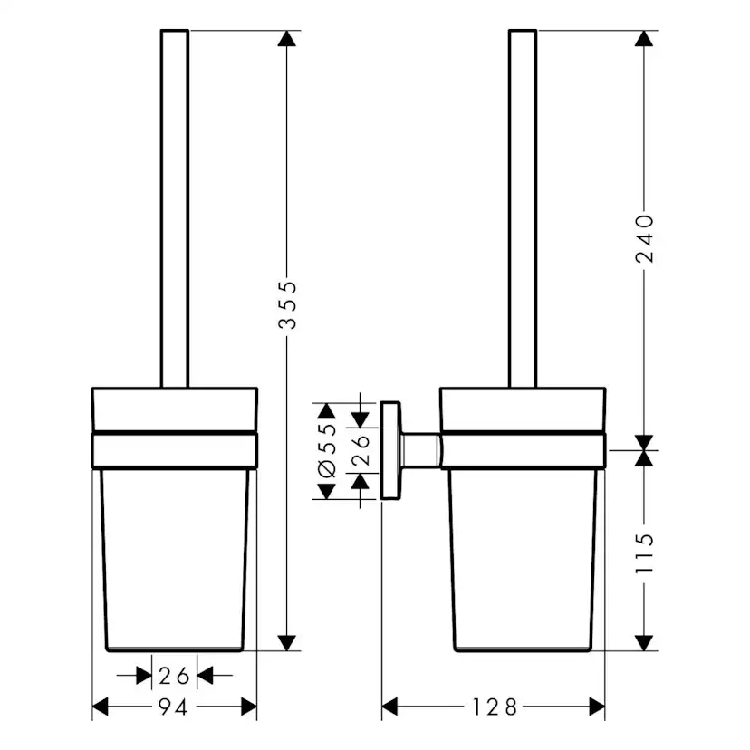 Toalettborste Hansgrohe Logis Krom 94