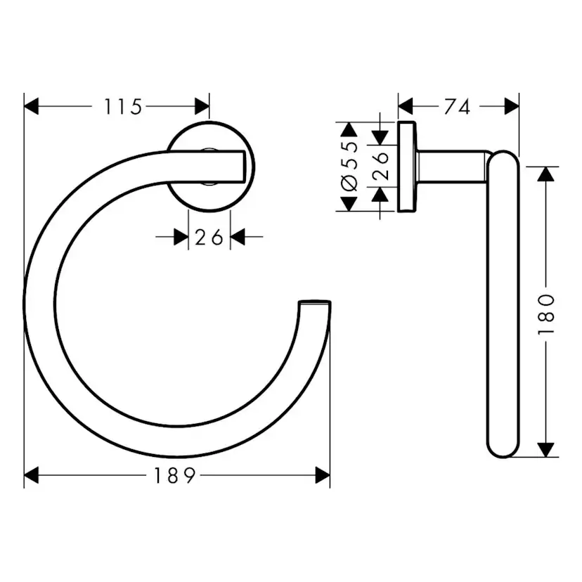 Handduksring Hansgrohe Logis