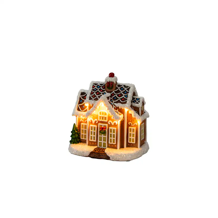 Juldekoration Gnosjö Konstsmide Pepparkakshus 16,5cm LED Inomhus
