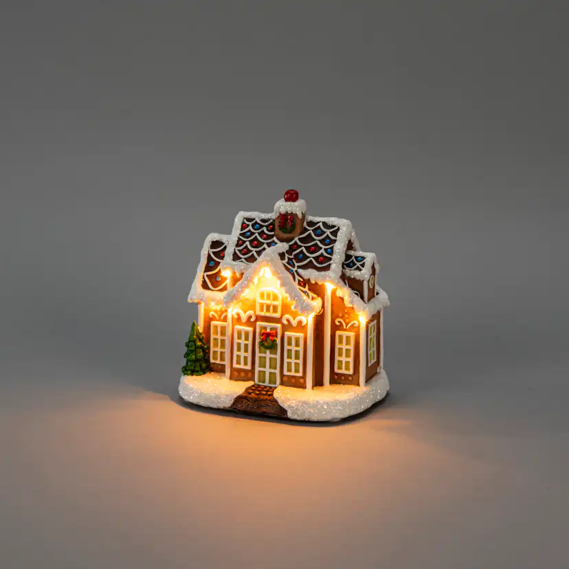 Juldekoration Gnosjö Konstsmide Pepparkakshus 16,5cm LED Inomhus