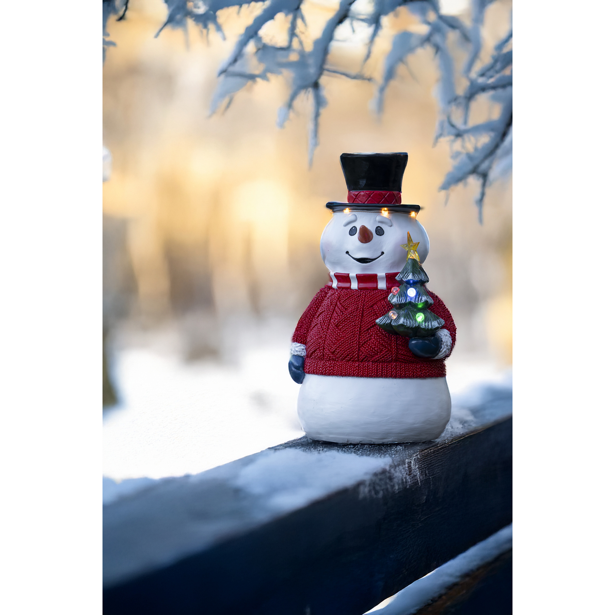 Juldekoration Gnosjö KonstsmideSnögubbe 35cm LED Utomhus