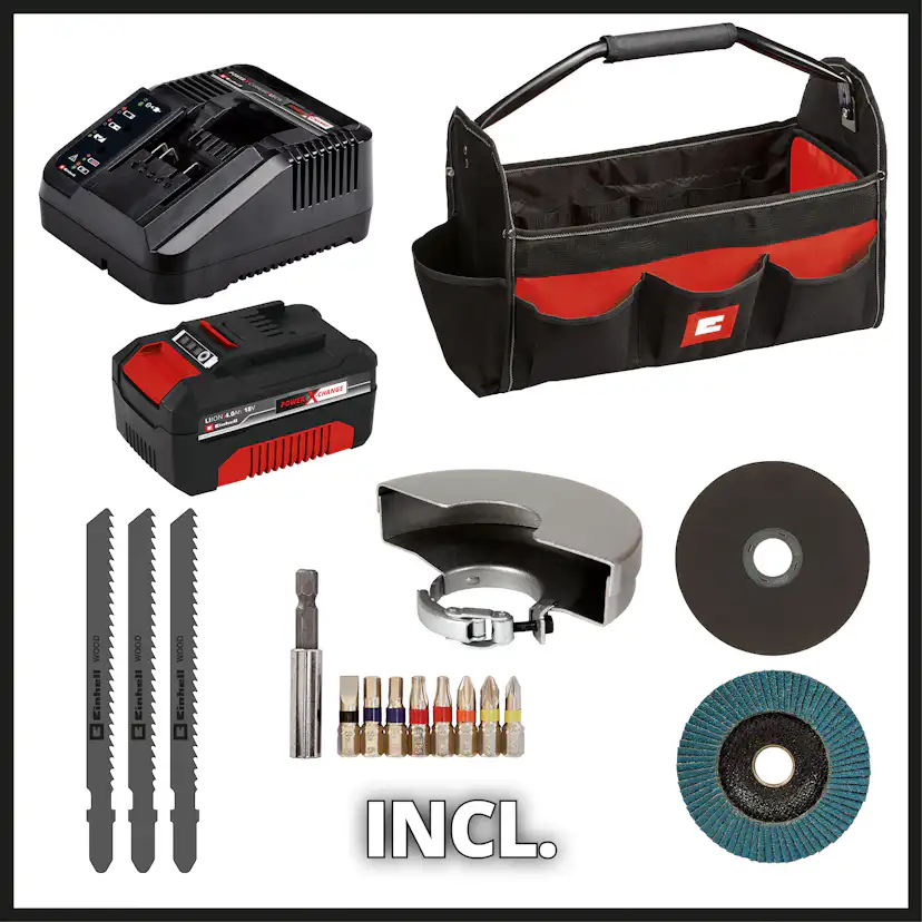 Elverktygskit Einhell TE-TK 18/3 Li (JS+CD+AG) KIT med Batteri