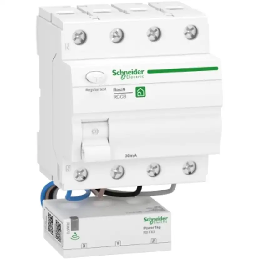 Energimätare Schneider Electric PowerTag Resi9 Flex ZigBee 3-pol + N, 63A för alla Dvärg/minibrytare Flexibel Anslutning