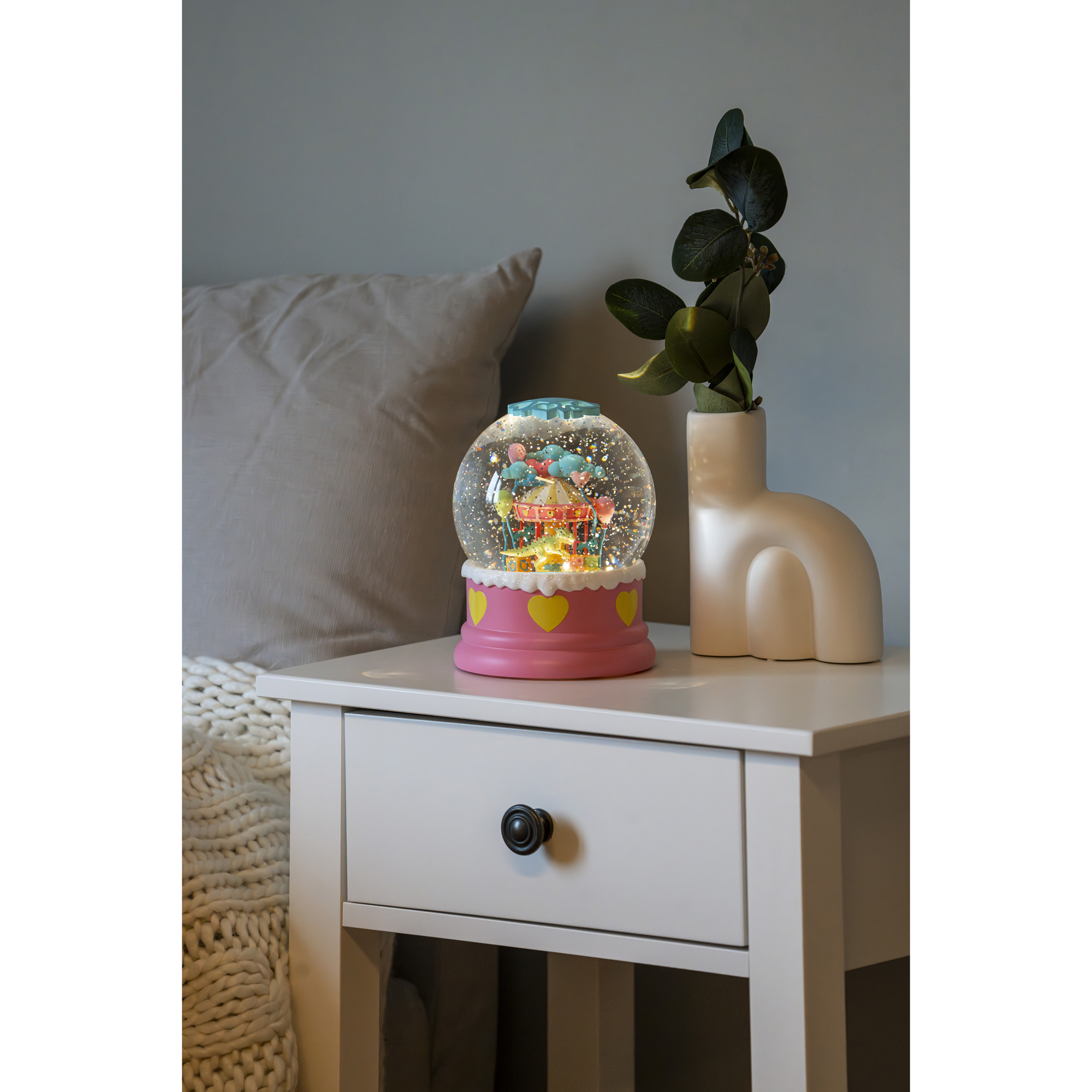 Snöglob Gnosjö Konstsmide Vattenfylld lykta Dino karusell LED