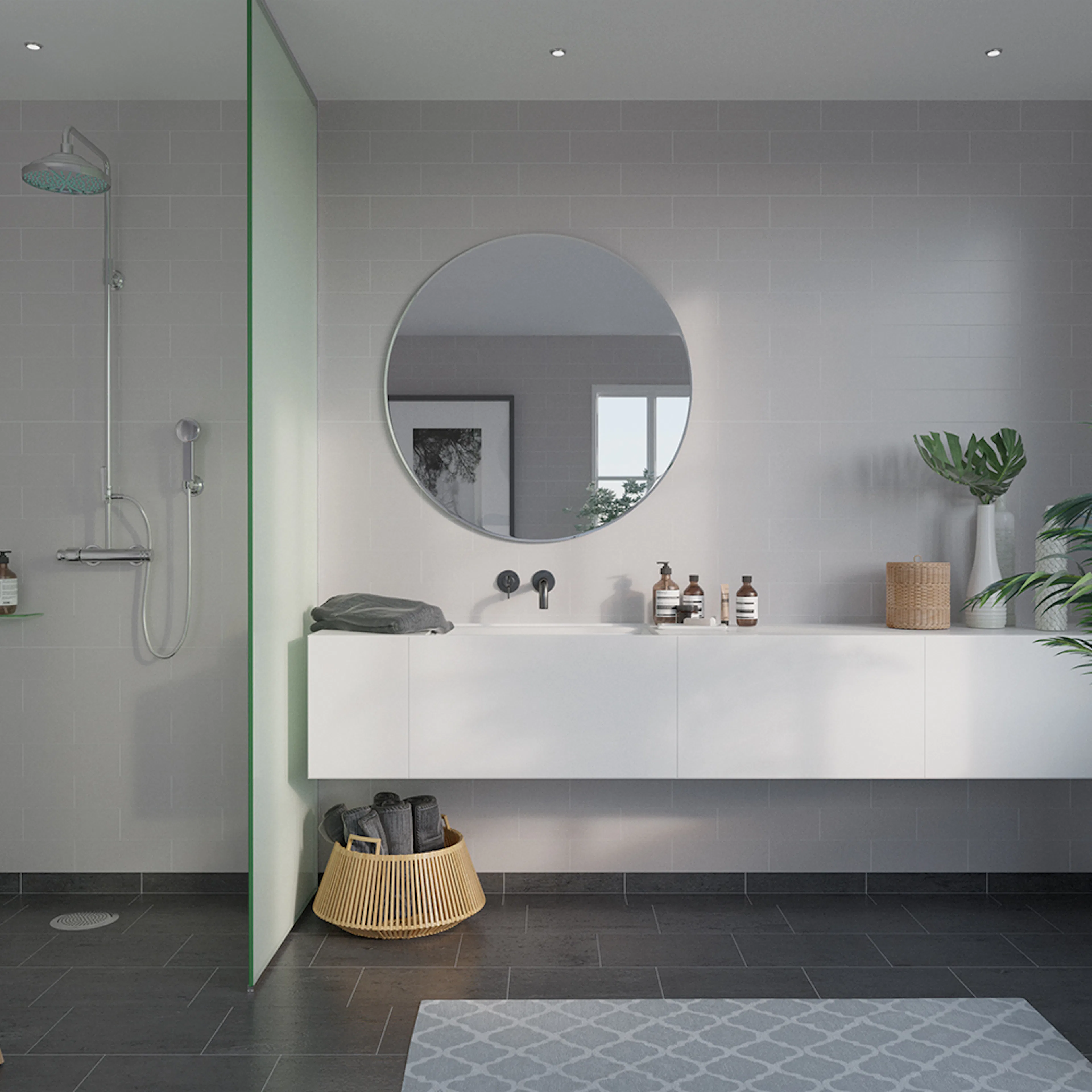 Våtrumsskiva Fibo White 2094-M74 S