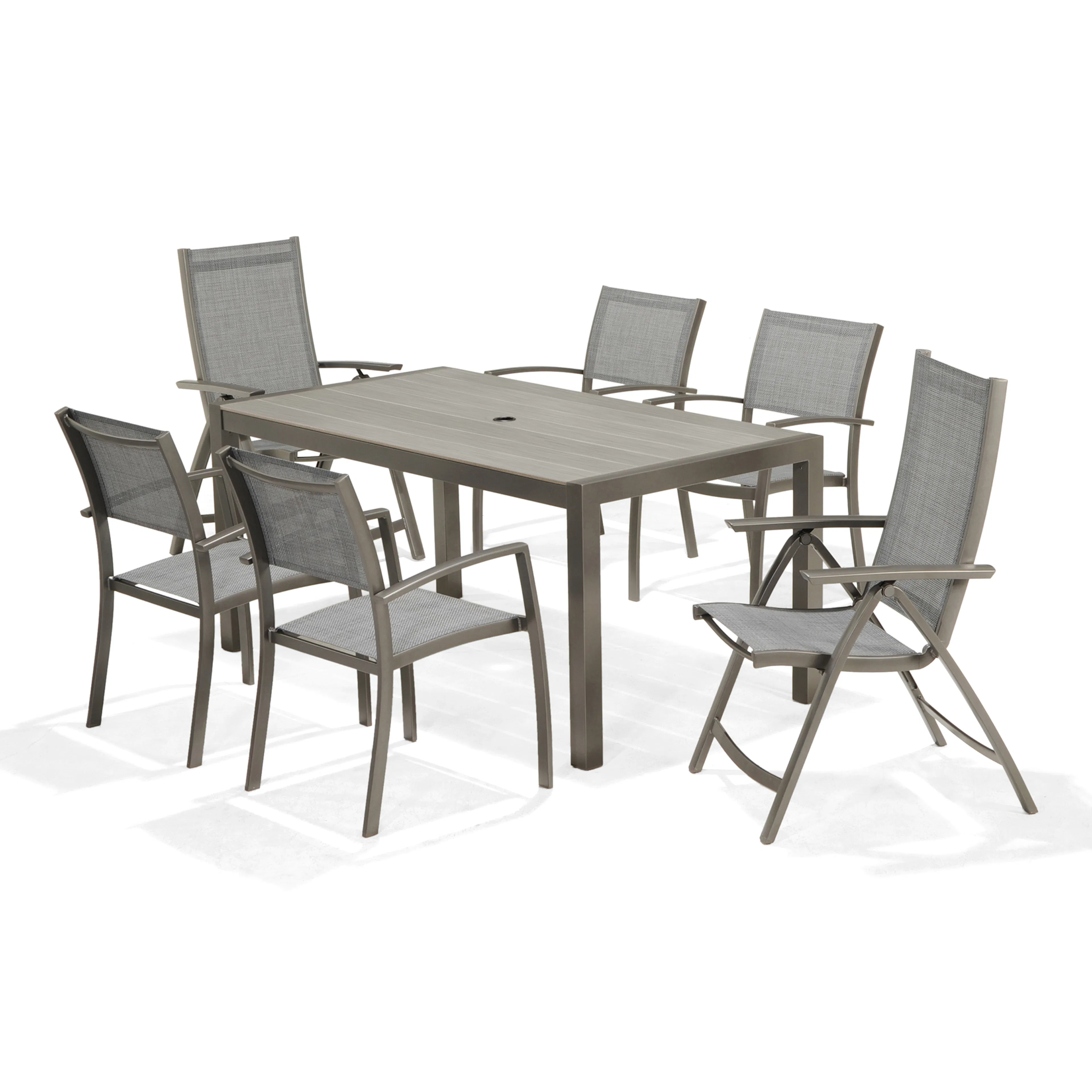 Matgrupp LifestyleGarden Solana med 4 Stolar och 2 Positionsstolar