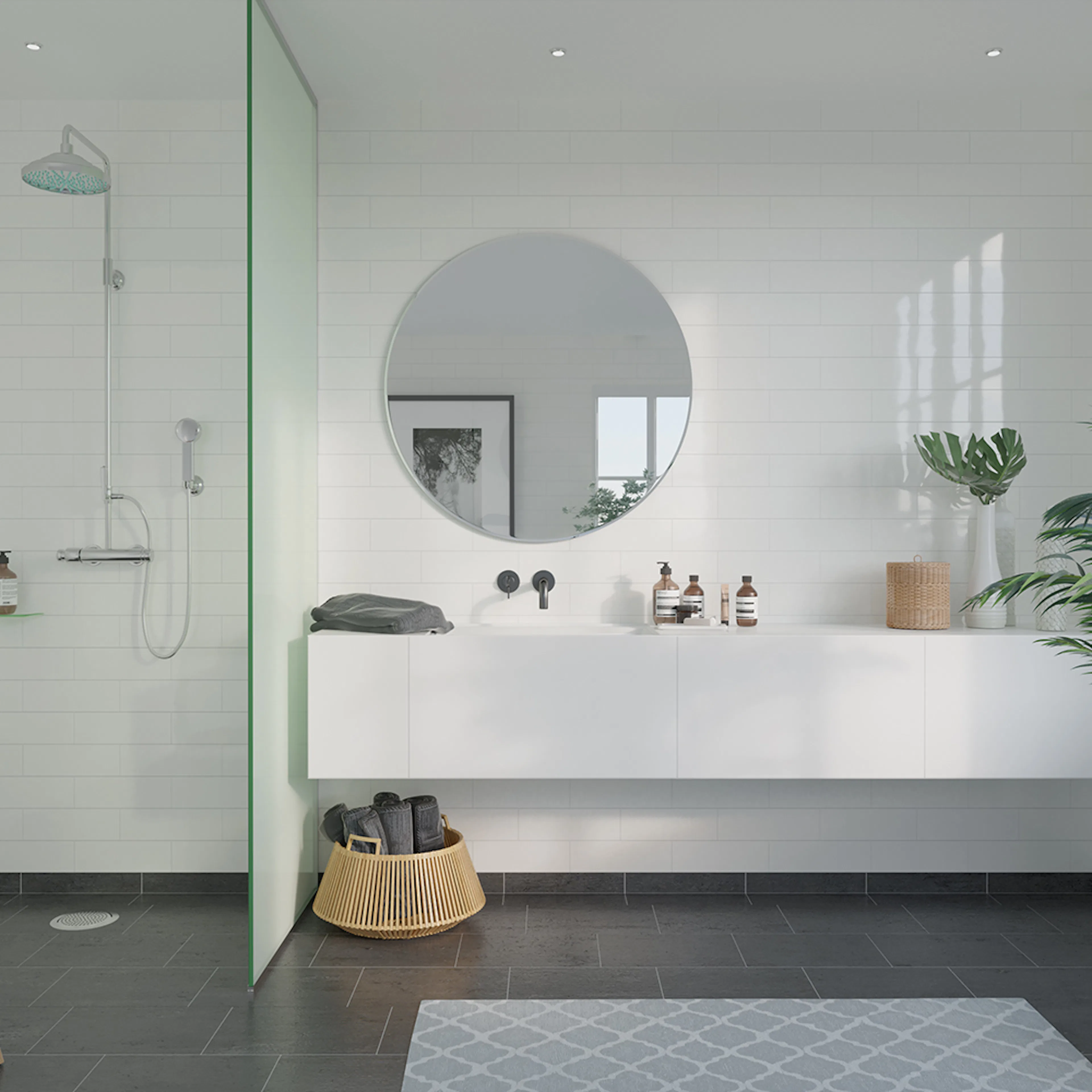 Våtrumsskiva Fibo Denver White 3091-M74 HG