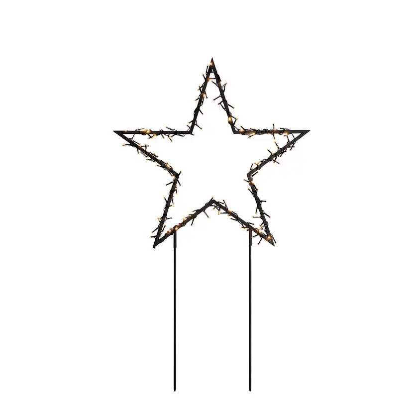 Julstjärna Gnosjö Konstsmide Svart På Pinne LED