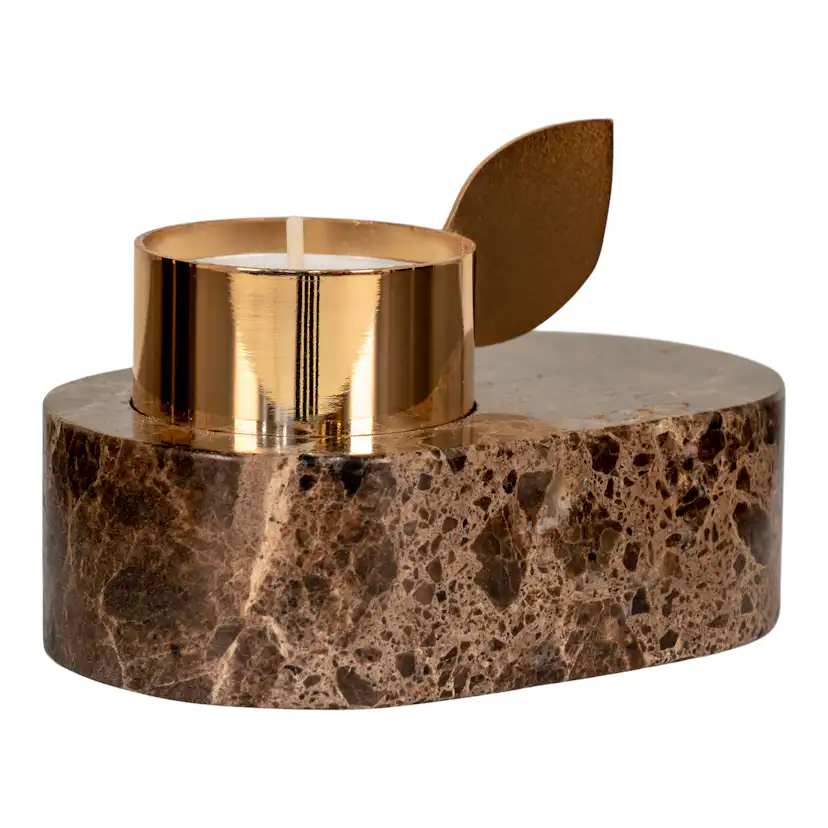 Värmeljushållare House Nordic Marble Leaf