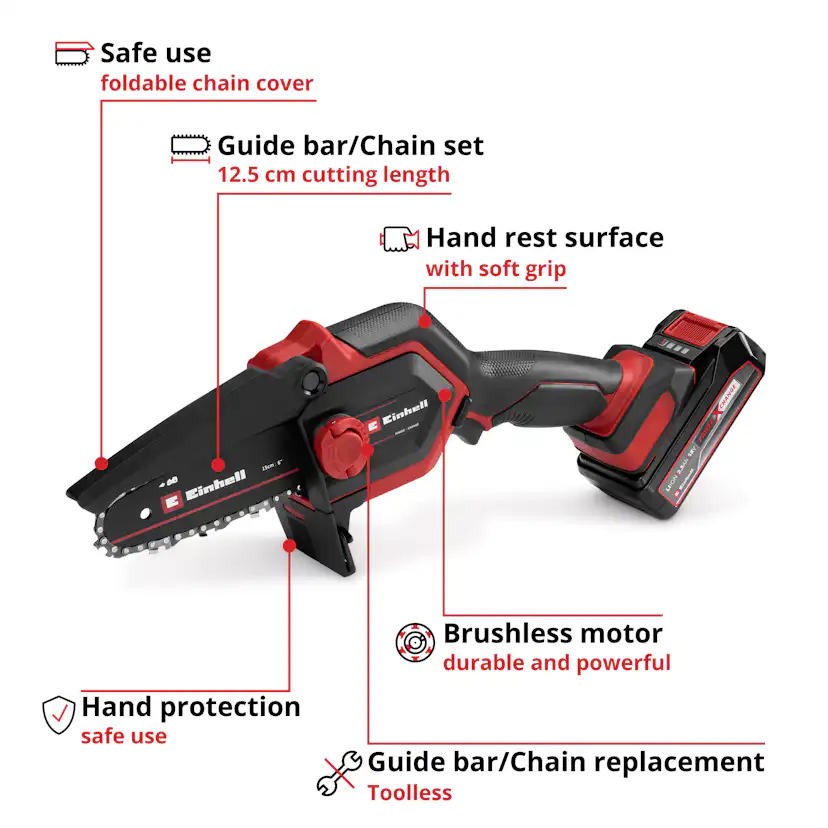 Grensågskit Einhell GE-PS 18/15 Li Bag KIT Sladdlös med 2,5 Ah Batteri