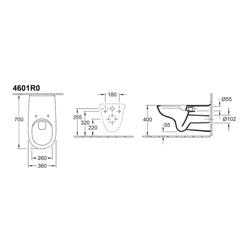 Vägghängd Toalettstol Villeroy & Boch O.novo Vita Förlängd