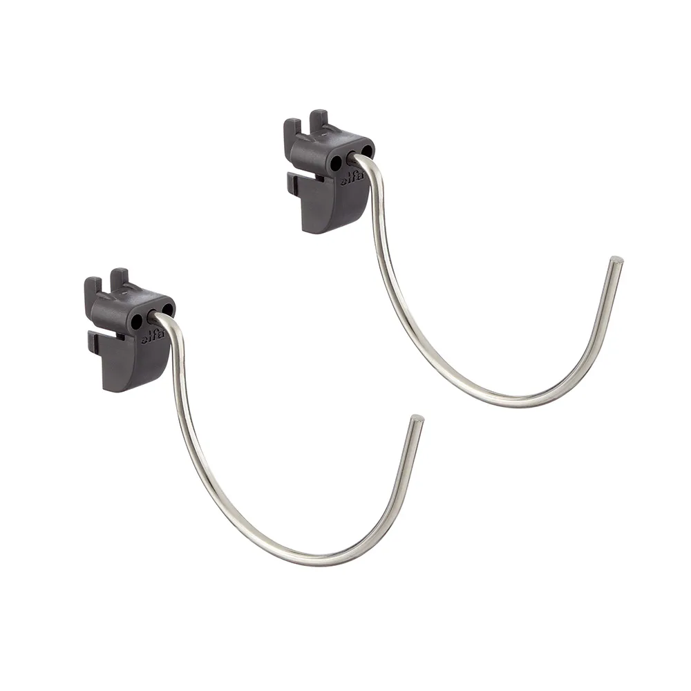 Stor Rund Krok Elfa Garage+ för Förvaringstavla 2-pack