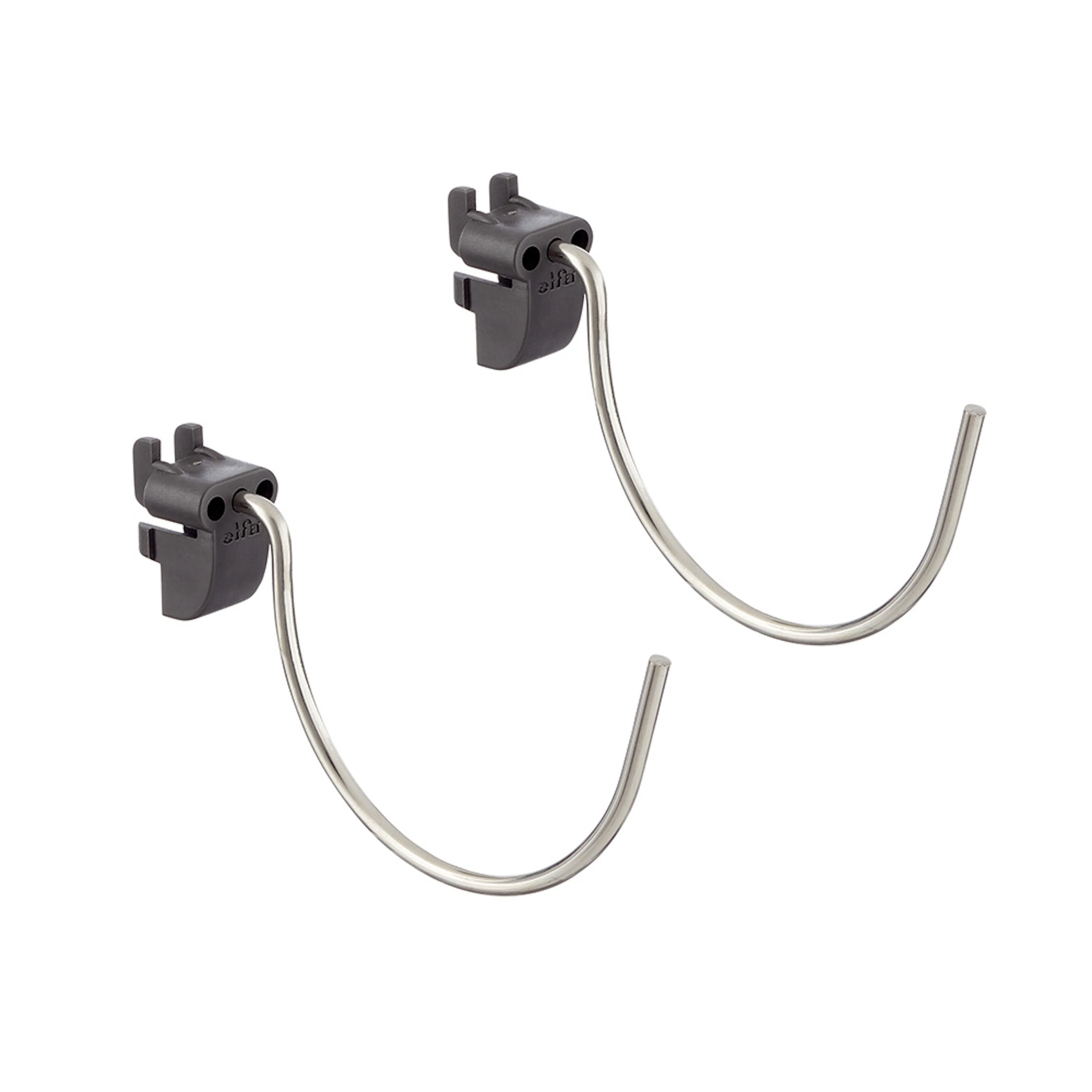 Stor Rund Krok Elfa Garage+ för Förvaringstavla 2-pack