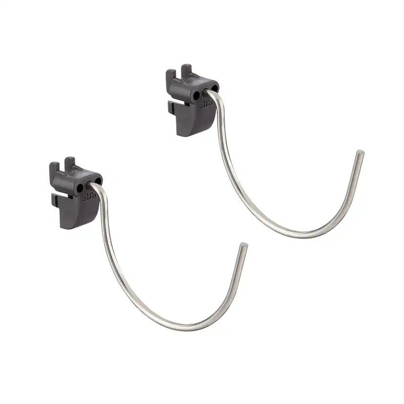 Stor Rund Krok Elfa Garage+ för Förvaringstavla 2-pack