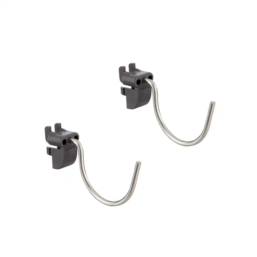 Liten Rund Krok Elfa Garage+ för Förvaringstavla 2-pack