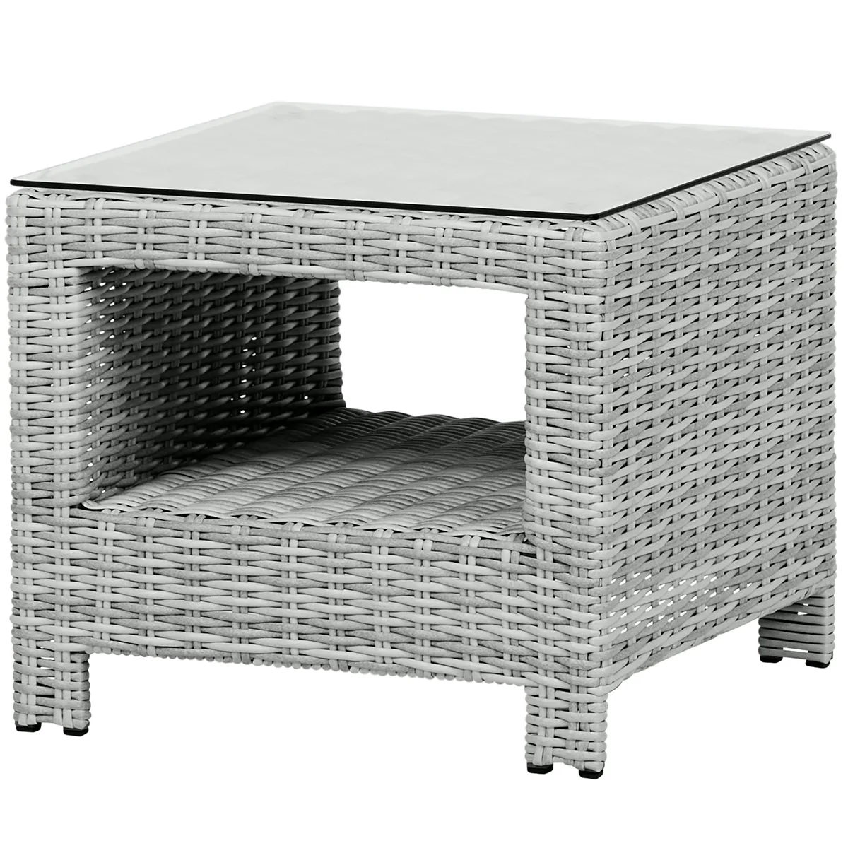 Sidobord VILA Vinga Utomhusbord i Rotting med Glasbordsskiva