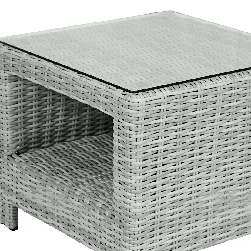 Sidobord VILA Vinga Utomhusbord i Rotting med Glasbordsskiva