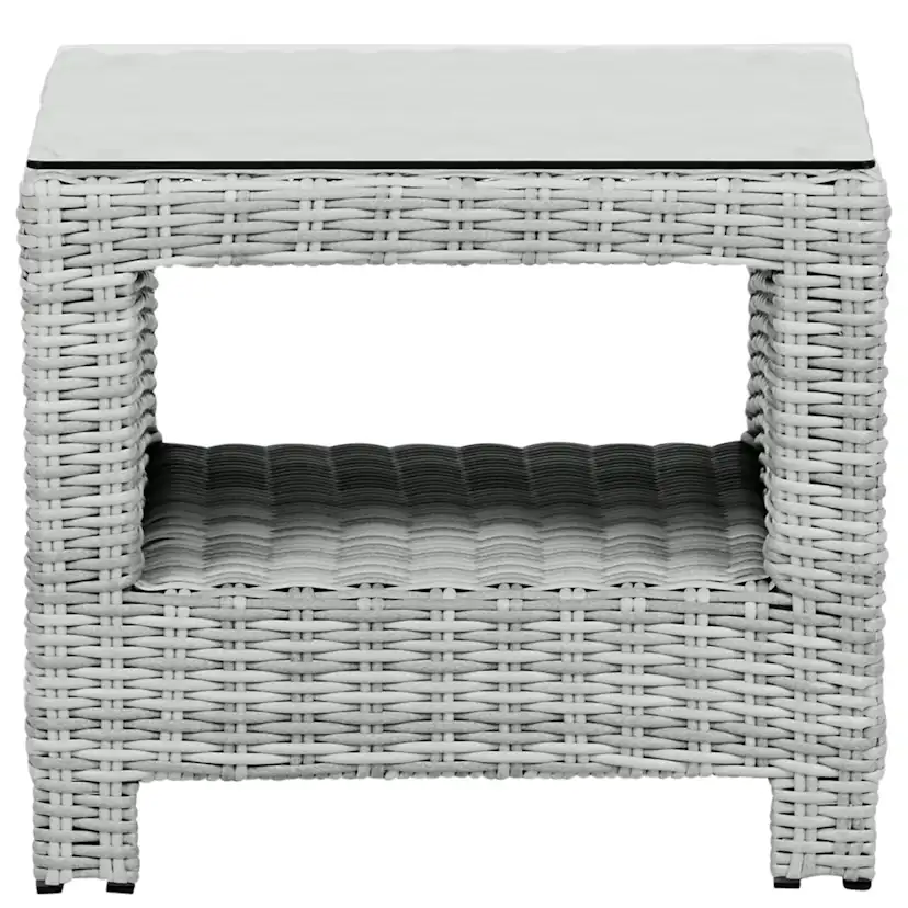 Sidobord VILA Vinga Utomhusbord i Rotting med Glasbordsskiva