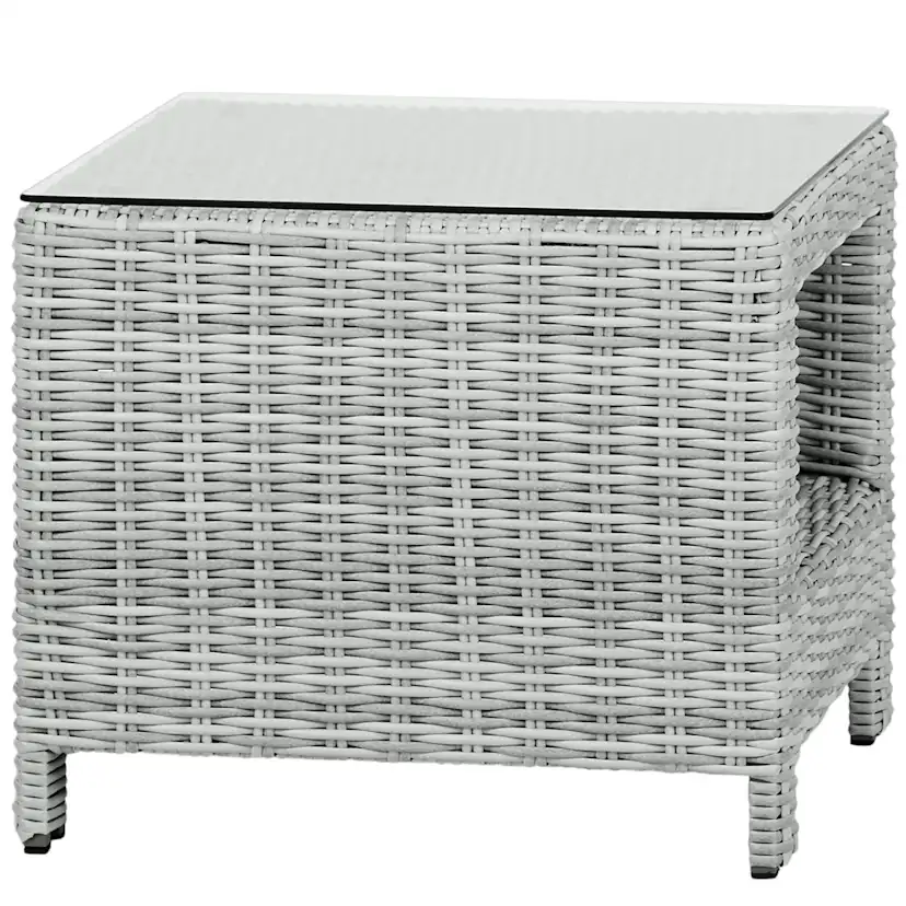 Sidobord VILA Vinga Utomhusbord i Rotting med Glasbordsskiva