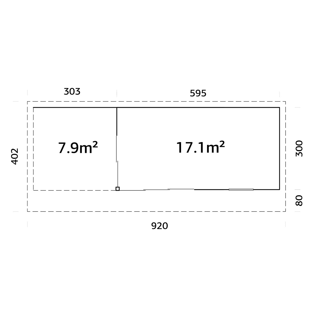 Stuga Palmako Andrea 26,2 m2 (inv. 17,1 m2)