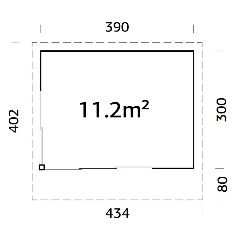Stuga Palmako Andrea 11,7 m2 (inv. 11,2 m2)