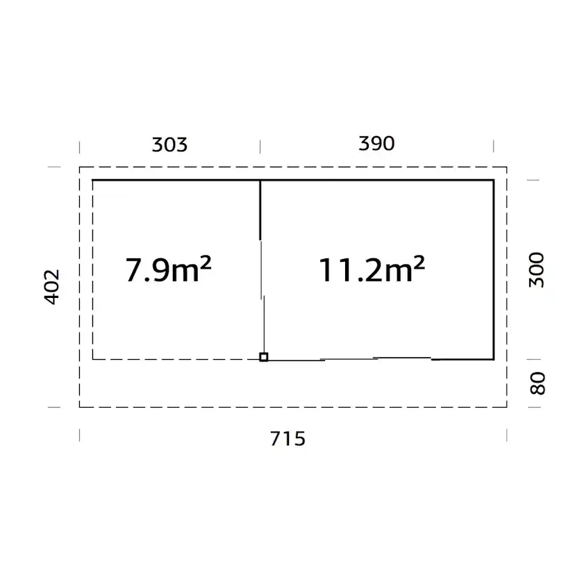 Stuga Palmako Andrea 20,0 m2 (inv. 11,2 m2)