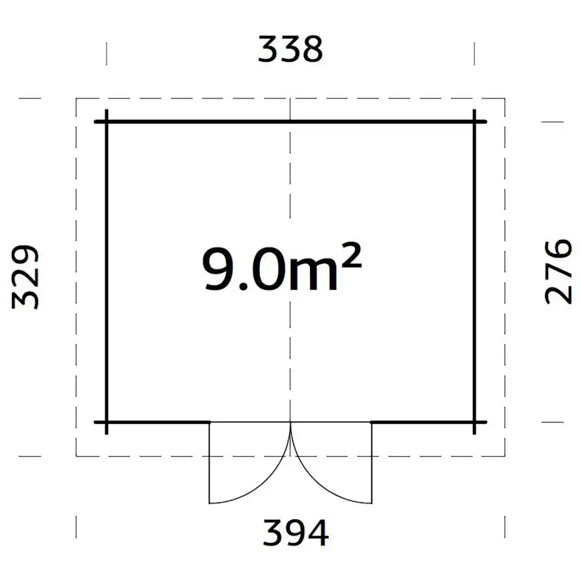 Stuga Palmako Alice 9,3 m2 (inv. 9,0 m2)